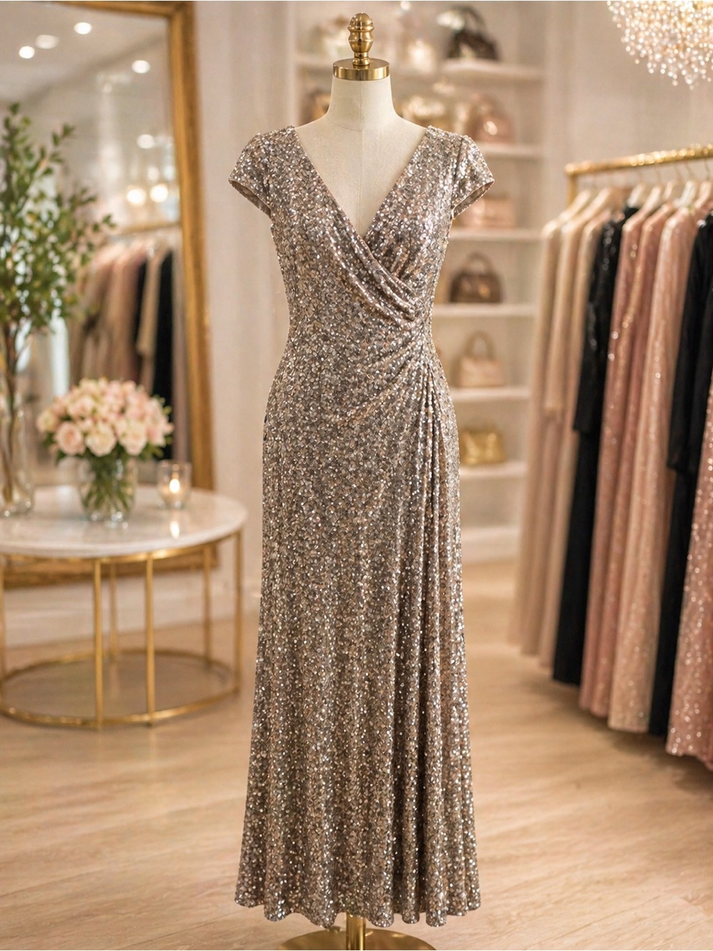Badgley Mischka for Caché Sequin Gown | NWT  - Size 4